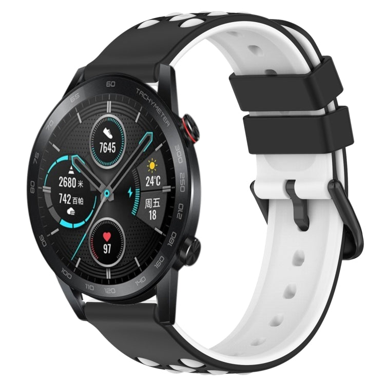 For Honor Magic Watch 2 46mm 22mm Two-Color Porous Silicone Watch Band