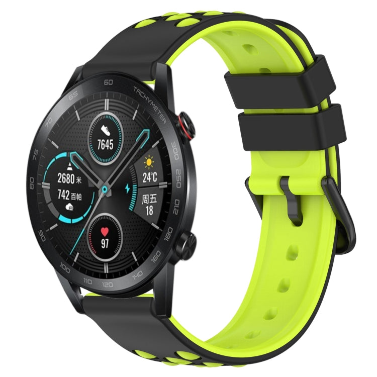 For Honor Magic Watch 2 46mm 22mm Two-Color Porous Silicone Watch Band