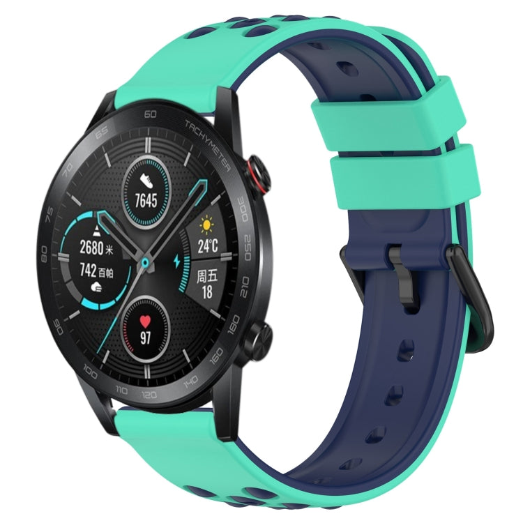 For Honor Magic Watch 2 46mm 22mm Two-Color Porous Silicone Watch Band