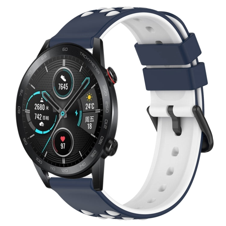 For Honor Magic Watch 2 46mm 22mm Two-Color Porous Silicone Watch Band