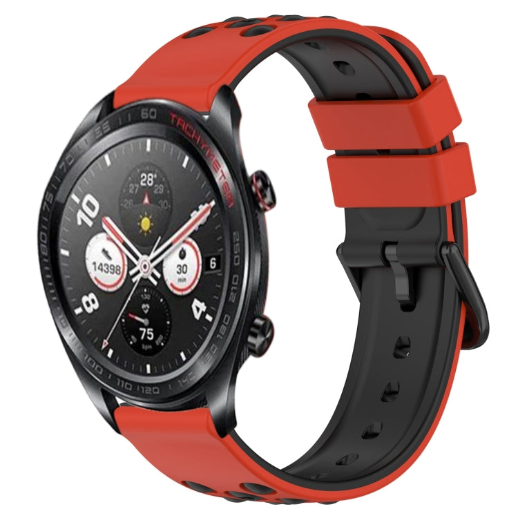 For Honor Watch Dream 22mm Two-Color Porous Silicone Watch Band