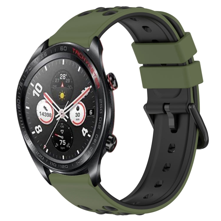 For Honor Watch Dream 22mm Two-Color Porous Silicone Watch Band