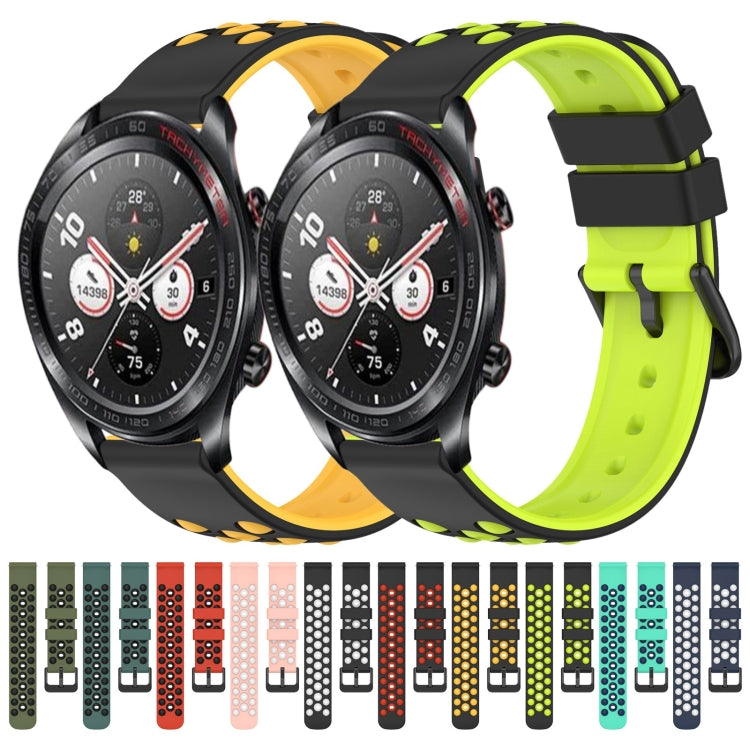 For Honor Watch Dream 22mm Two-Color Porous Silicone Watch Band