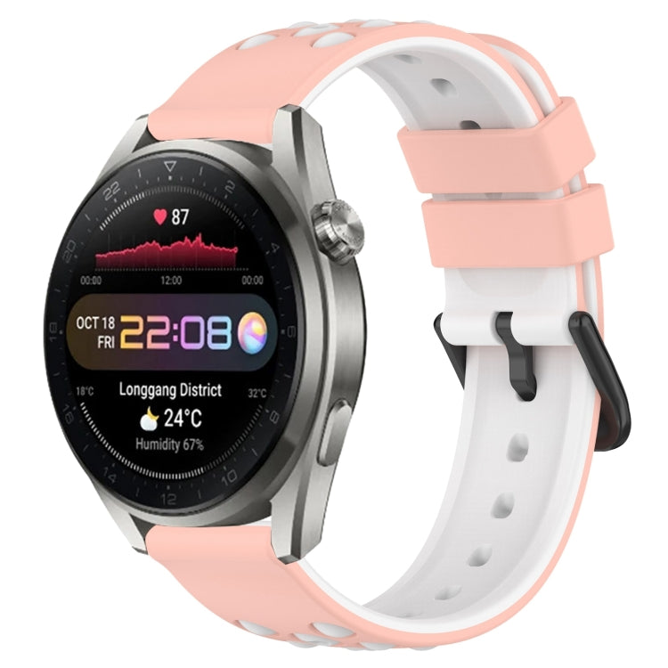 For Huawei Watch 3 Pro New 22mm Two-Color Porous Silicone Watch Band