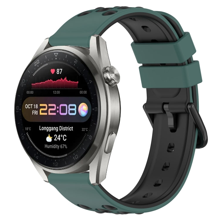 For Huawei Watch 3 Pro New 22mm Two-Color Porous Silicone Watch Band