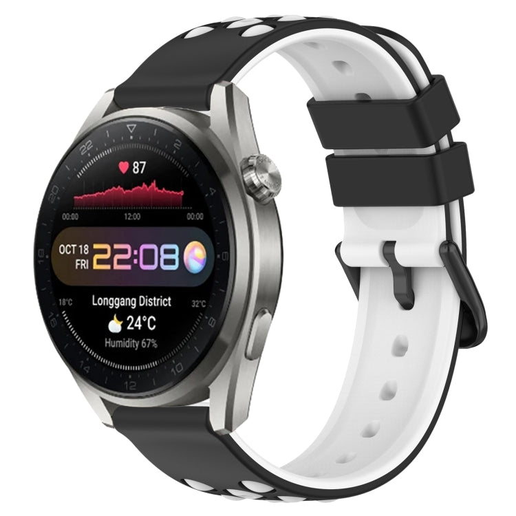For Huawei Watch 3 Pro New 22mm Two-Color Porous Silicone Watch Band