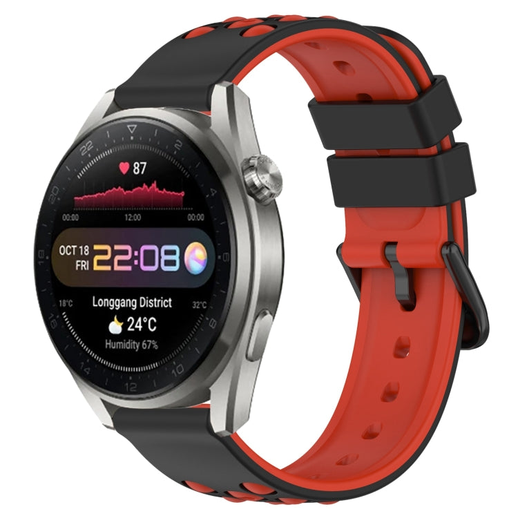 For Huawei Watch 3 Pro New 22mm Two-Color Porous Silicone Watch Band