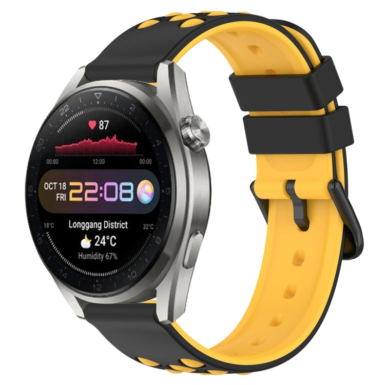 For Huawei Watch 3 Pro New 22mm Two-Color Porous Silicone Watch Band