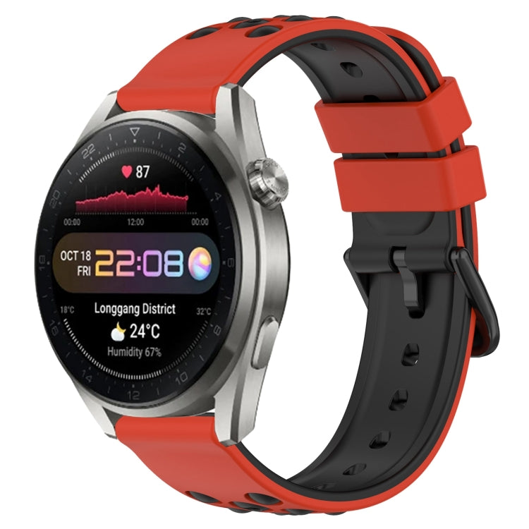 For Huawei Watch 3 Pro New 22mm Two-Color Porous Silicone Watch Band
