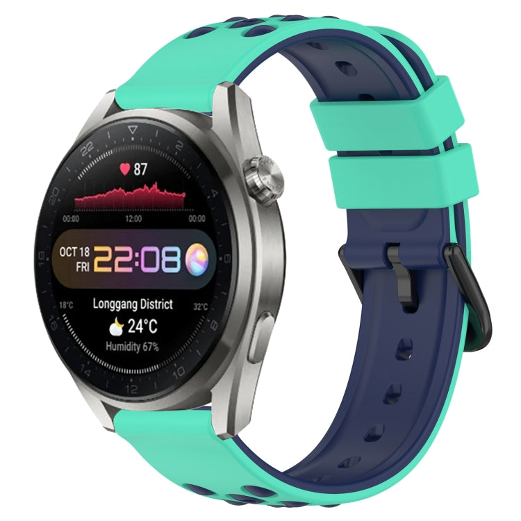 For Huawei Watch 3 Pro New 22mm Two-Color Porous Silicone Watch Band