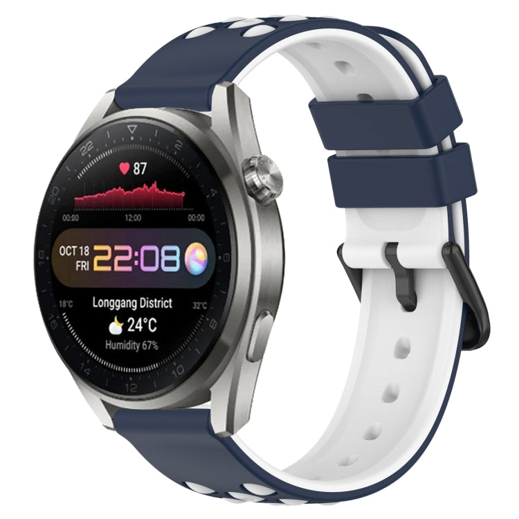 For Huawei Watch 3 Pro New 22mm Two-Color Porous Silicone Watch Band