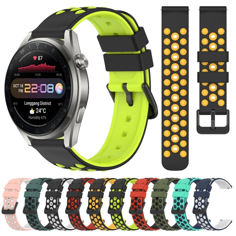 For Huawei Watch 3 Pro New 22mm Two-Color Porous Silicone Watch Band