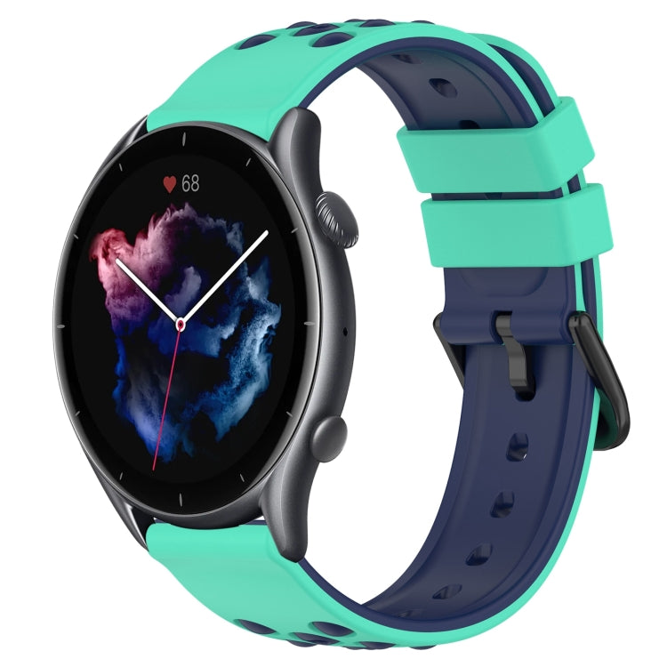 For Amazfit GTR 3 22mm Two-Color Porous Silicone Watch Band