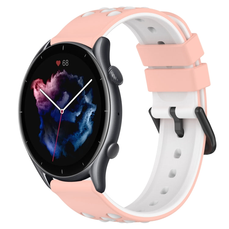 For Amazfit GTR 3 Pro 22mm Two-Color Porous Silicone Watch Band