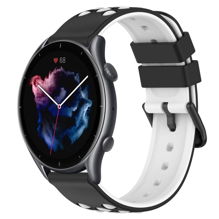 For Amazfit GTR 3 Pro 22mm Two-Color Porous Silicone Watch Band