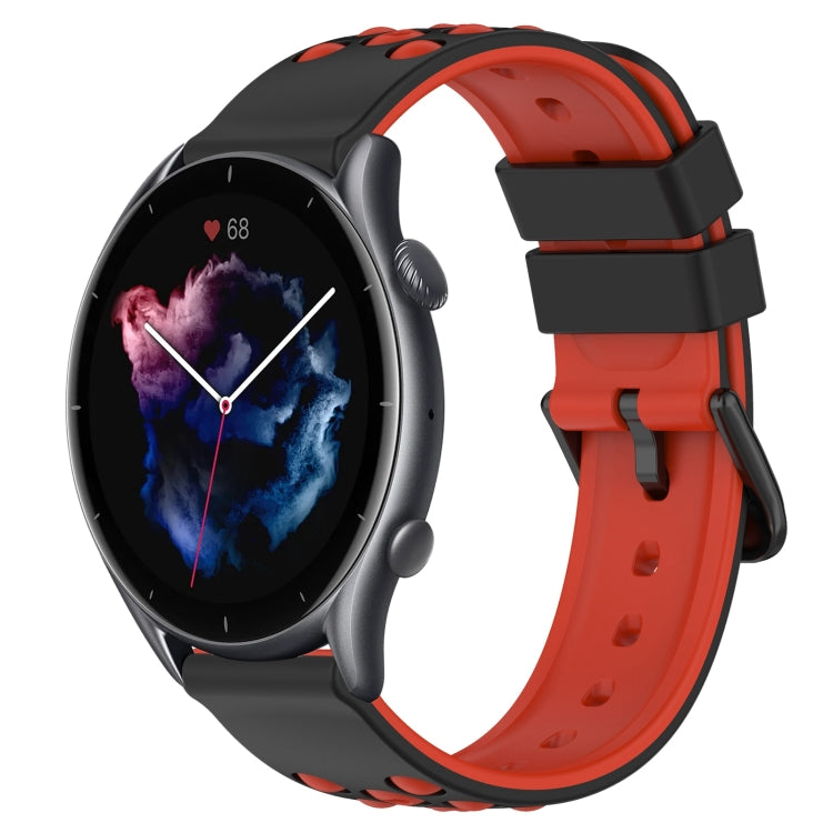 For Amazfit GTR 3 Pro 22mm Two-Color Porous Silicone Watch Band