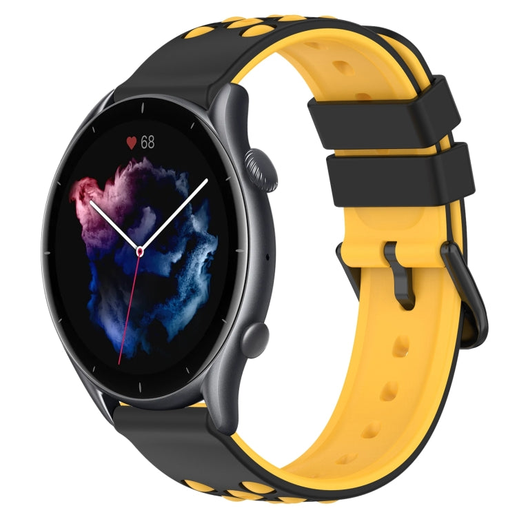 For Amazfit GTR 3 Pro 22mm Two-Color Porous Silicone Watch Band