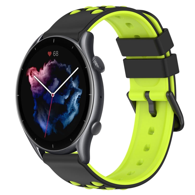 For Amazfit GTR 3 Pro 22mm Two-Color Porous Silicone Watch Band