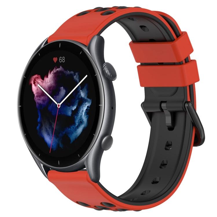 For Amazfit GTR 3 Pro 22mm Two-Color Porous Silicone Watch Band