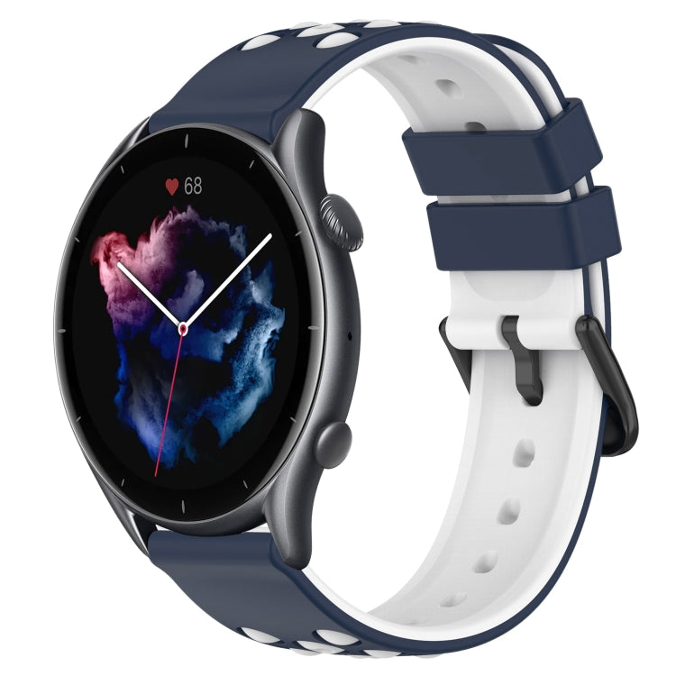 For Amazfit GTR 3 Pro 22mm Two-Color Porous Silicone Watch Band