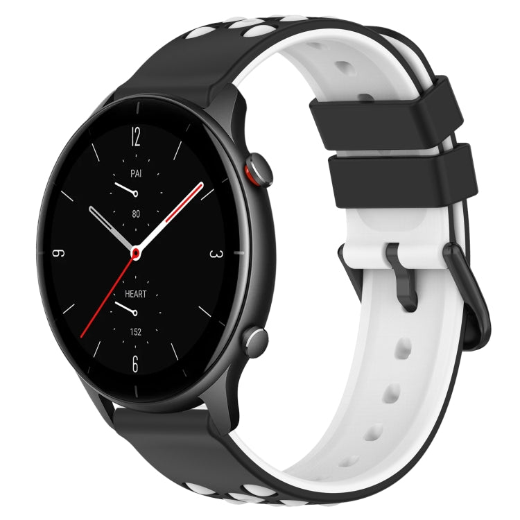 For Amazfit GTR 2e 22mm Two-Color Porous Silicone Watch Band