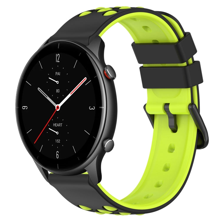For Amazfit GTR 2e 22mm Two-Color Porous Silicone Watch Band