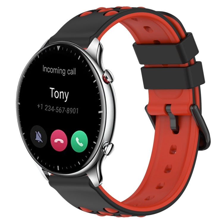 For Amazfit GTR 2 22mm Two-Color Porous Silicone Watch Band