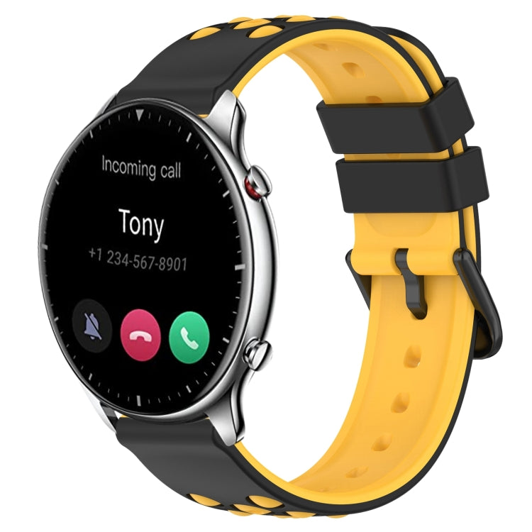 For Amazfit GTR 2 22mm Two-Color Porous Silicone Watch Band