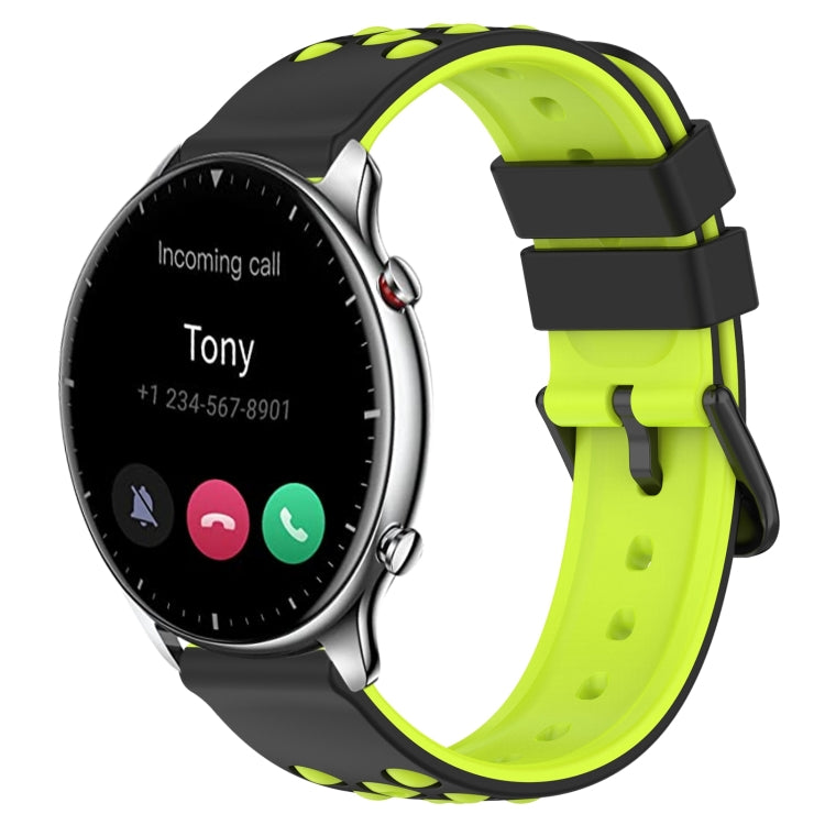 For Amazfit GTR 2 22mm Two-Color Porous Silicone Watch Band