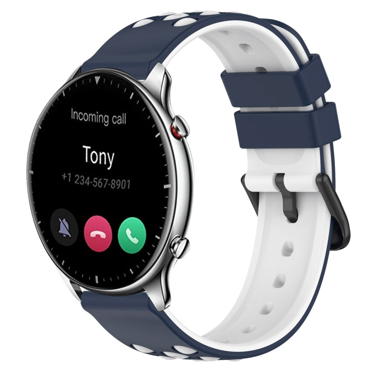 For Amazfit GTR 2 22mm Two-Color Porous Silicone Watch Band