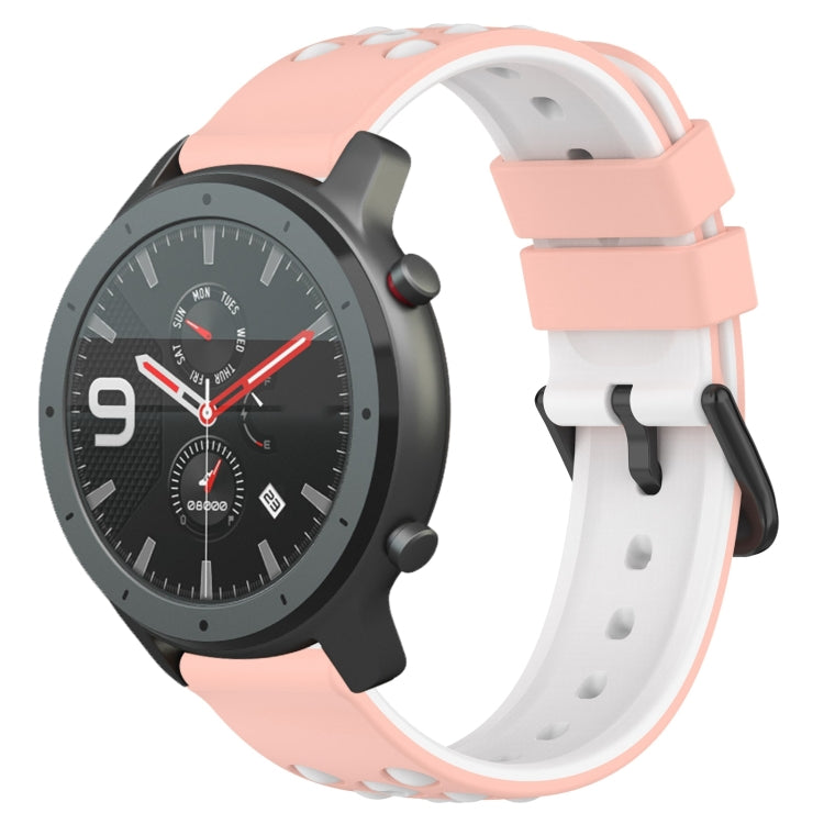 For Amazfit GTR 47mm 22mm Two-Color Porous Silicone Watch Band