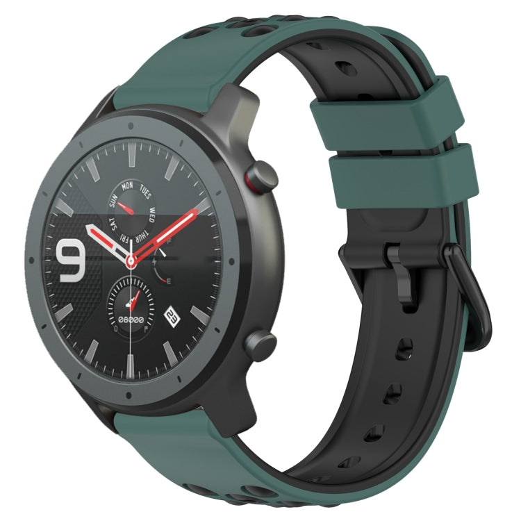 For Amazfit GTR 47mm 22mm Two-Color Porous Silicone Watch Band