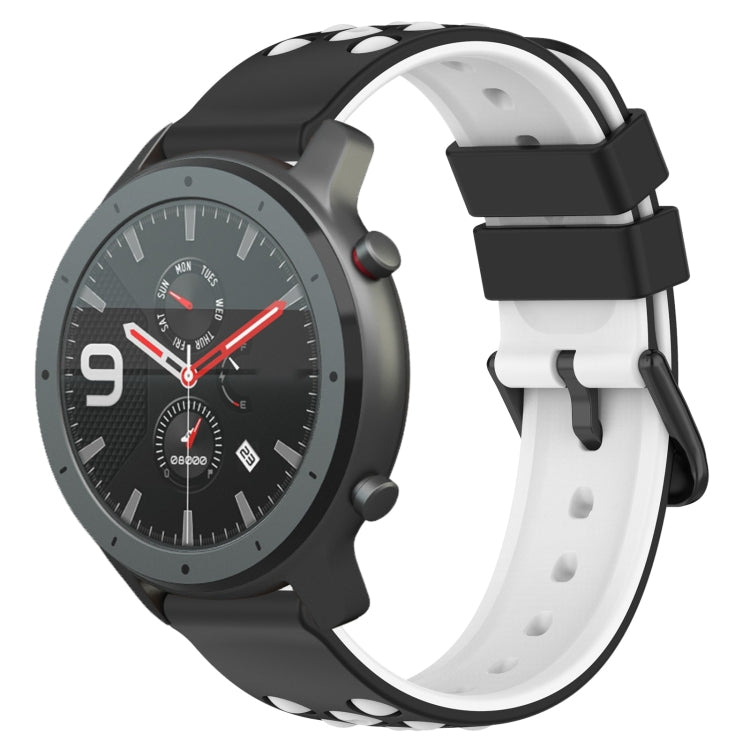 For Amazfit GTR 47mm 22mm Two-Color Porous Silicone Watch Band