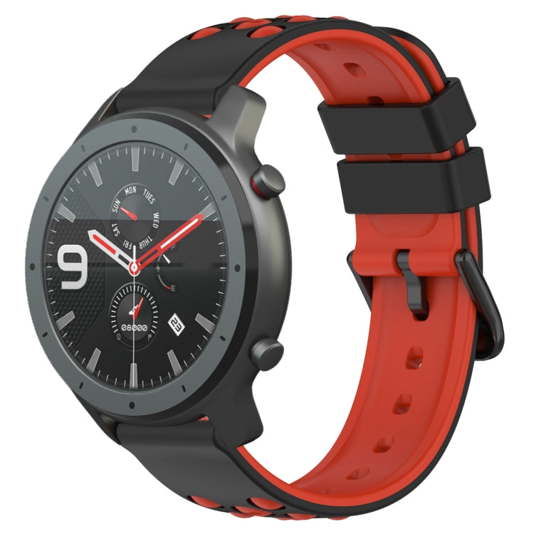 For Amazfit GTR 47mm 22mm Two-Color Porous Silicone Watch Band