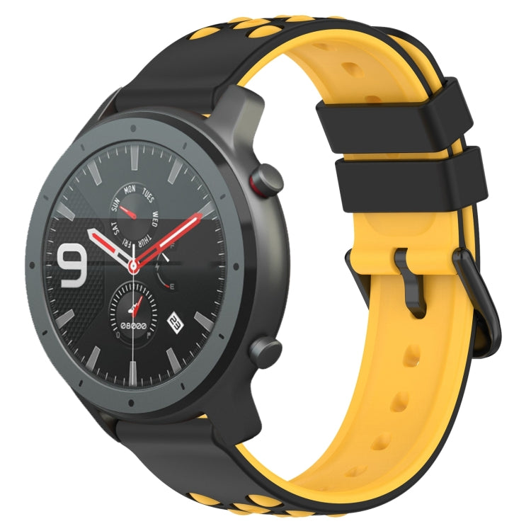 For Amazfit GTR 47mm 22mm Two-Color Porous Silicone Watch Band