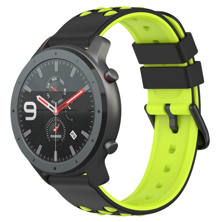 For Amazfit GTR 47mm 22mm Two-Color Porous Silicone Watch Band