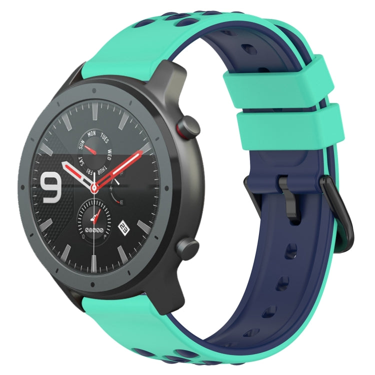 For Amazfit GTR 47mm 22mm Two-Color Porous Silicone Watch Band