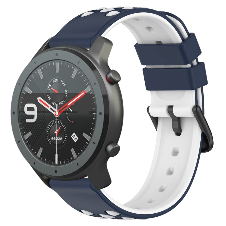 For Amazfit GTR 47mm 22mm Two-Color Porous Silicone Watch Band