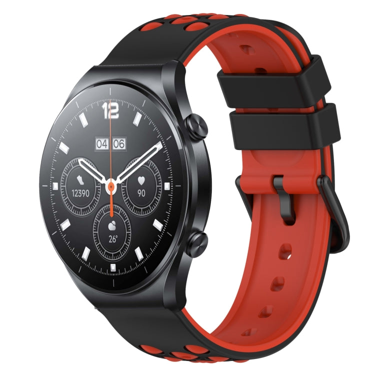 For Xiaomi MI Watch S1 22mm Two-Color Porous Silicone Watch Band