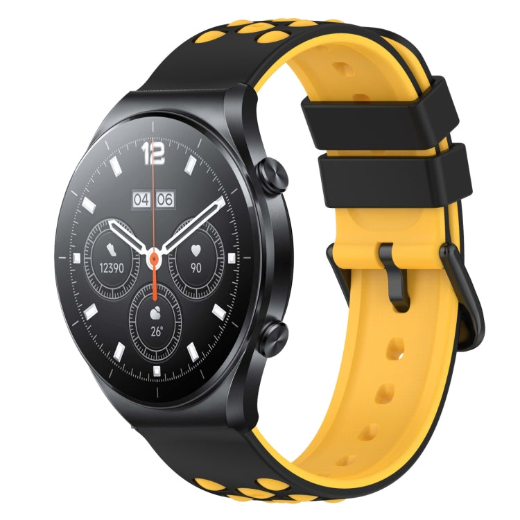 For Xiaomi MI Watch S1 22mm Two-Color Porous Silicone Watch Band
