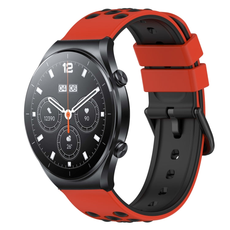 For Xiaomi MI Watch S1 22mm Two-Color Porous Silicone Watch Band