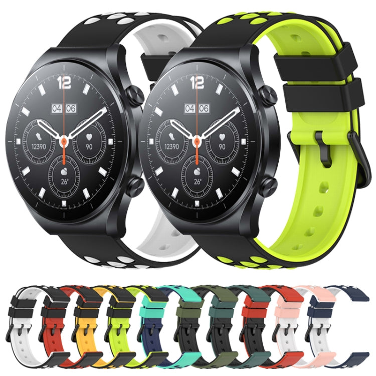 For Xiaomi MI Watch S1 22mm Two-Color Porous Silicone Watch Band