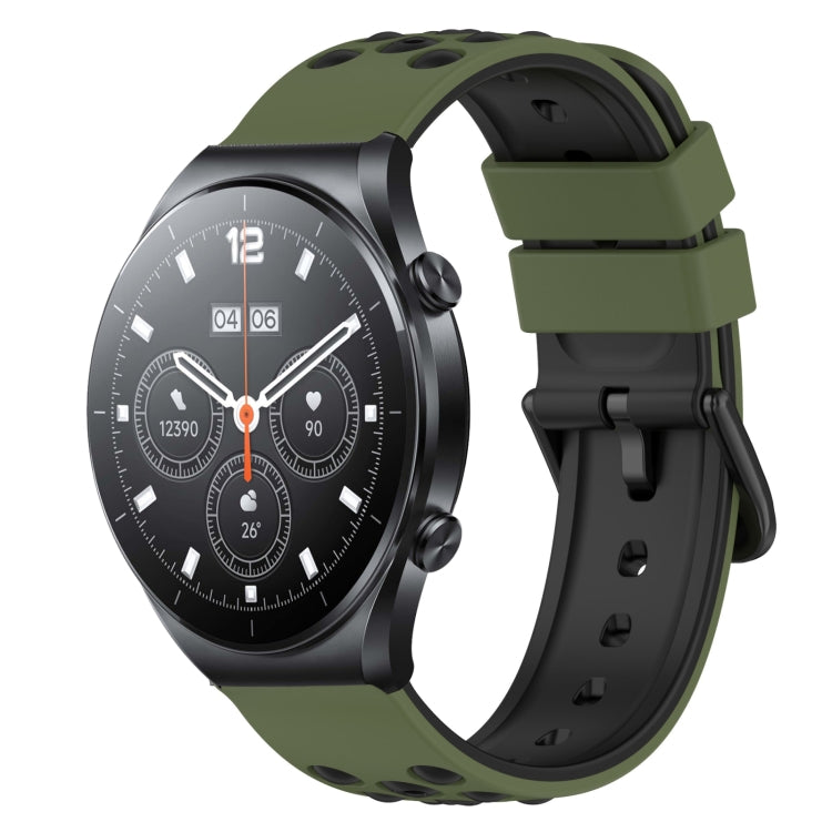 For Xiaomi MI Watch S1 Pro 22mm Two-Color Porous Silicone Watch Band