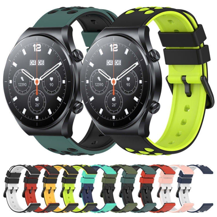 For Xiaomi MI Watch S1 Pro 22mm Two-Color Porous Silicone Watch Band