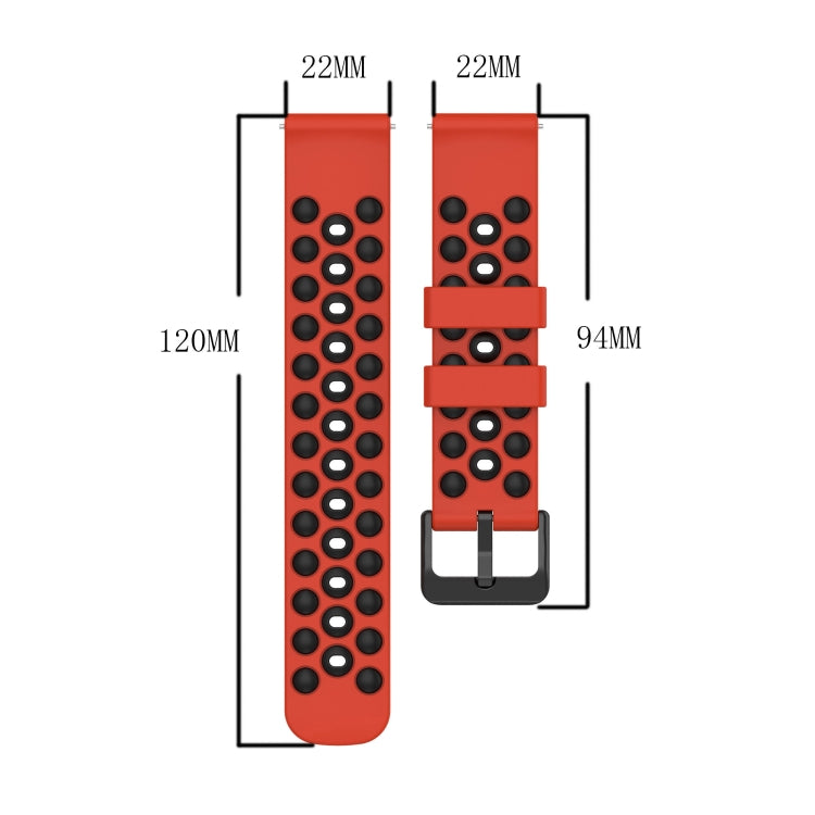 For Xiaomi MI Watch S1 Pro 22mm Two-Color Porous Silicone Watch Band