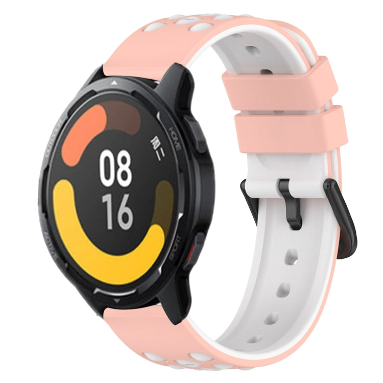 For Xiaomi MI Watch Color 2 22mm Two-Color Porous Silicone Watch Band