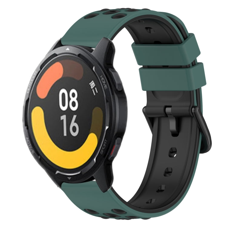 For Xiaomi MI Watch Color 2 22mm Two-Color Porous Silicone Watch Band