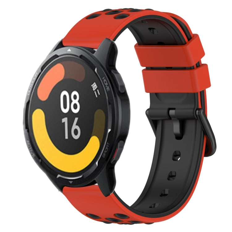 For Xiaomi MI Watch Color 2 22mm Two-Color Porous Silicone Watch Band