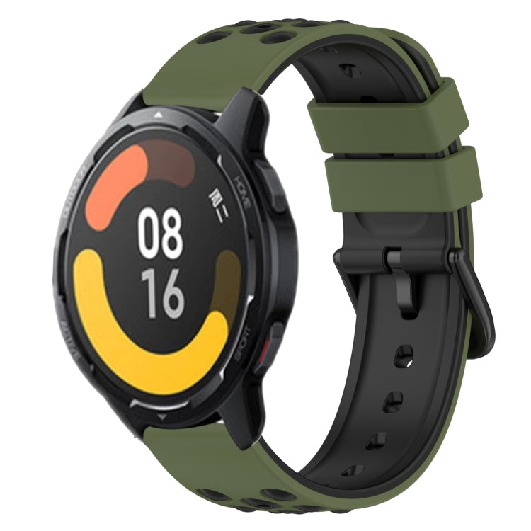 For Xiaomi MI Watch Color 2 22mm Two-Color Porous Silicone Watch Band