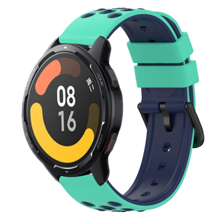 For Xiaomi MI Watch Color 2 22mm Two-Color Porous Silicone Watch Band